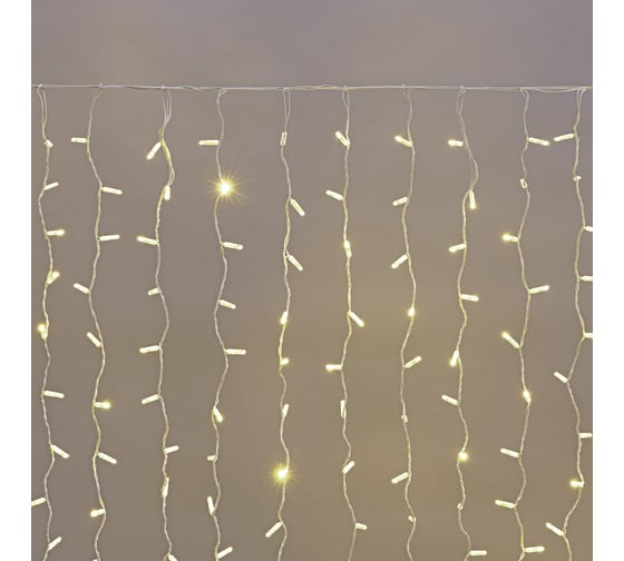Гирлянда Neon-Night Занавес 2x1,5м, 300 LED теплый белый, белый ПВХ, IP65, без блока питания 235-116 1