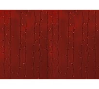 Гирлянда Neon-Night дождь, занавес, 2х3м, черный ПВХ, 760 LED красные 235-142