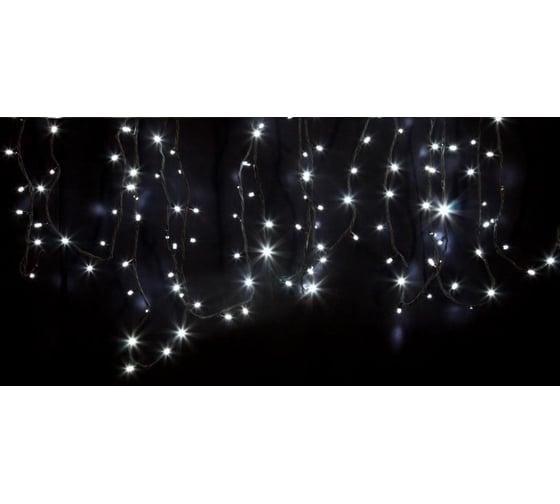 Гирлянда Neon-Night дюраплей 12м, 3 модуля x 4м, черный каучук, 120 (40x3) LED Белые 315-135