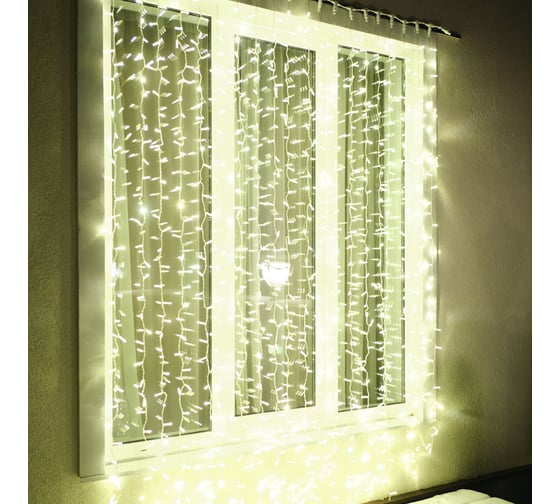 Гирлянда Neon-Night дождь, занавес, 2х3м, прозрачный ПВХ, 760 LED золото 235-158