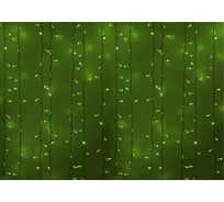 Гирлянда Neon-Night дождь, занавес, 2х3м, белый ПВХ, 760 LED зеленые 235-134