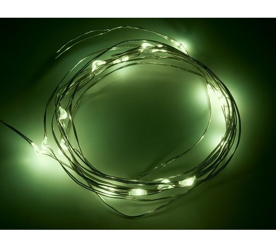 Гирлянда роса Neon-Night 2м, 20 LED зеленые, IP20, 2хCR2032 в комплекте 303-008