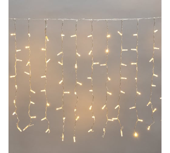 Гирлянда Neon-Night Занавес 2x0,8м, 160 LED теплый белый, прозрачный ПВХ, IP65, без блока питания 235-106