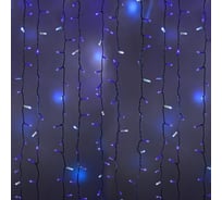 Гирлянда Neon-Night дождь, занавес, 2х3м, белый ПВХ, мерцающий "Flashing", 760 LED синие 235-213