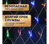 Гирлянда Neon-Night сеть 1х1.5м, прозрачный ПВХ, 96 LED мульти 215-119-6