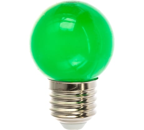 Лампа светодиодная Neon-Night d=45мм E27 5LED 2Вт зеленый 230В 405-114