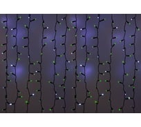 Гирлянда Neon-Night дождь, занавес, 2х3м, черный ПВХ, мерцающий "Flashing", 760 LED зеленые 235-206