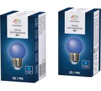 Лампа светодиодная Neon-Night d=45мм E27 5LED 2Вт синий 230В 405-113