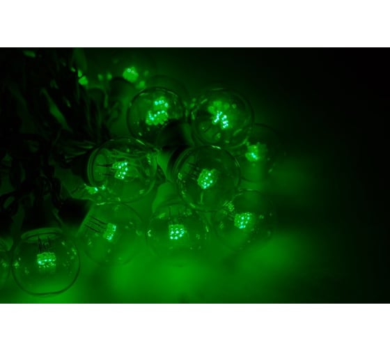 Гирлянда Neon-Night LED Galaxy Bulb String 10м, белый каучук, 30 ламп х 6 LED зеленые 331-304 1