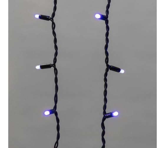 Гирлянда Neon-Night АЙСИКЛ бахрома, 4,0 х 0,6 м, черный каучук IP65, 128 LED синие 255-223