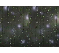 Гирлянда Neon-Night жождь, занавес, 2х1.5м, белый провод, мерцающий "Flashing", 360 LED зеленые 235-226