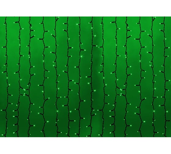 Гирлянда Neon-Night Занавес 2x1,5м, 360 LED зеленый, черный ПВХ, IP65 235-124