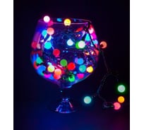 Гирлянда Neon-Night Мультишарики, диаметр 17,5 мм, 20м, 200 LED, RGB, черный ПВХ, 24В 303-529