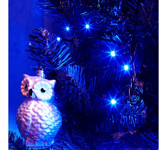 Гирлянда Neon-Night Твинкл Лайт, 15м, темно-зеленый ПВХ, 120 LED синий 303-053