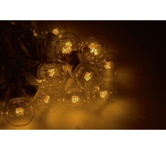 Гирлянда Neon-Night LED Galaxy Bulb String 10м, черный каучук, 30 ламп х 6 LED желтые 331-321