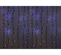 Гирлянда Neon-Night дождь, занавес, 2х1,5м, черный ПВХ, мерцающий "Flashing", 360 LED желтые 235-235