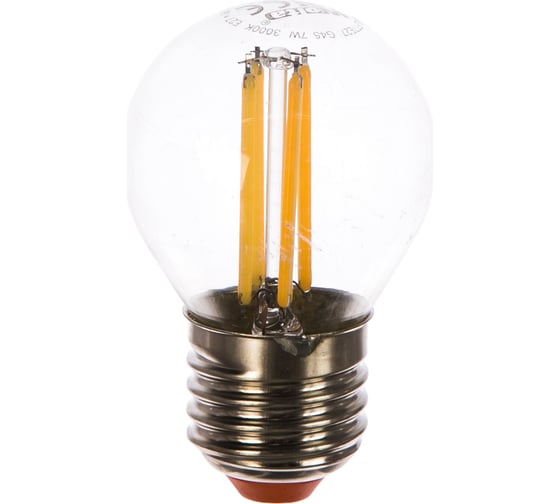 Лампа LED Wolta FILAMENT 7Вт, 3000K Теплый свет, цоколь Е2 25Y45GLFT7E27
