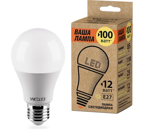 Лампа LED ВАША ЛАМПА 3000K, 25Y60BL12E27-P