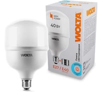 Светодиодная лампа Wolta LED 40 Вт, 6500К Холодный белый свет, цоколь Е27, с переходником Е40 25WHP40E27/40