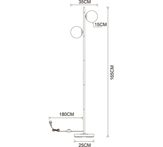 Торшер ARTE LAMP alcor A2224PN-2BK