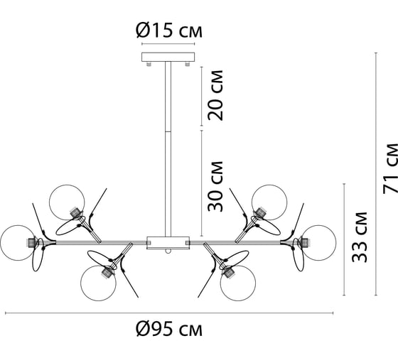 Люстра на штанге ARTE LAMP peacock A1369SP-15SG