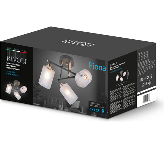 Люстра Rivoli Fiona 3163303 3 х Е27 60 Вт модерн Б0059259