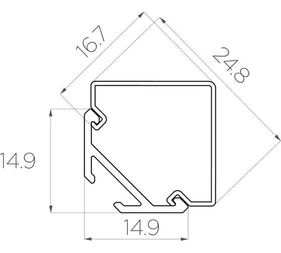 Комплект алюминиевого профиля LEDCRAFT с экраном и заглушками LC-LSU1515М24-1 1638000024