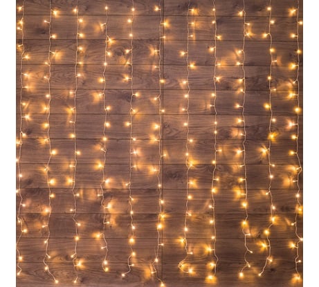 Гирлянда Neon-Night дождь (занавес) 1.5х1 м, прозрачный ПВХ, 96 LED тепло-белые, IP20 235-026