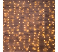 Гирлянда Neon-Night дождь (занавес) 1.5х1.5 м, прозрачный ПВХ, 144 LED тепло-белые IP20 235-036