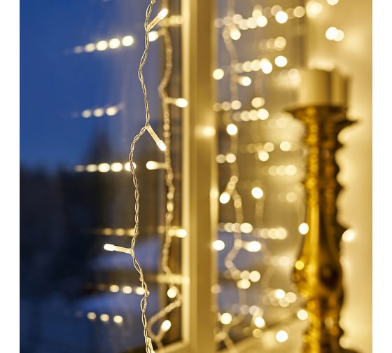 Гирлянда Neon-Night дождь (занавес) 2.5x2 м, прозрачный ПВХ, 300 LED тепло-белые, IP20 235-056
