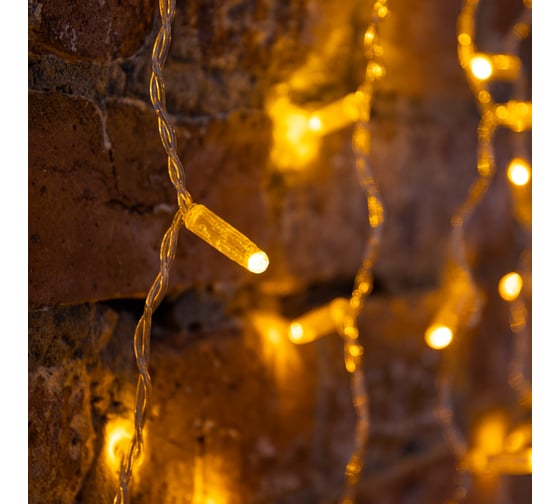 Гирлянда Neon-Night Занавес 2x1,5м, 300 LED желтый, прозрачный ПВХ, IP65, блок в комплекте 235-301