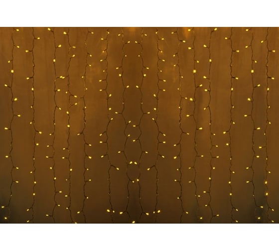 Гирлянда Neon-Night Занавес 2x1,5м, 300 LED желтый, прозрачный ПВХ, IP65, блок в комплекте 235-301