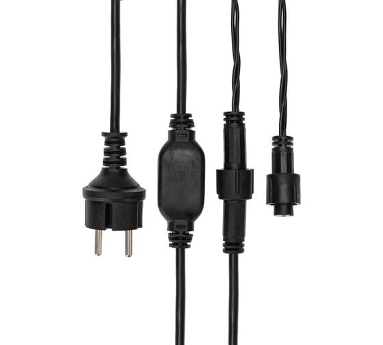 Гирлянда Neon-Night айсикл (бахрома) 5.6 х 0.9 м, черный каучук IP65, 240 LED тепло-белые 255-246