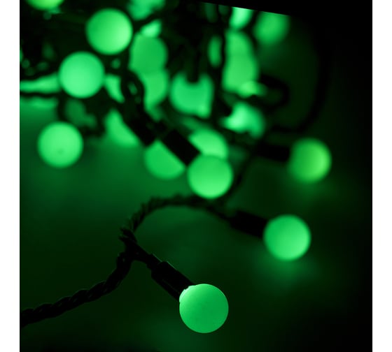 Гирлянда Neon-Night Мультишарики диаметр 17.5 мм, 20м, 200 LED Зеленые, черный ПВХ 303-504