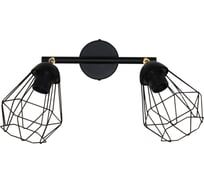 Настенный светильник ЭЛЕТЕХ Кристаль 521 черный муар НББ 01-2x60-113 Е27 [ИМ] 1005405215