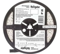 Светодиодная лента Navigator 71 764 NLS-3528CW120-9.6-IP20-12V R5 9.6Вт/м, упаковка 5м 19423 406836