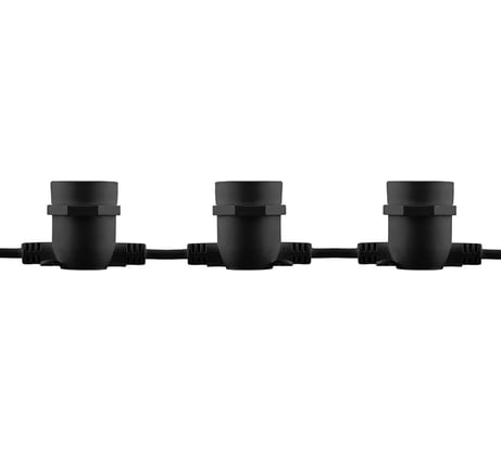 Уличная гирлянда FERON Белт-лайт 20 E27 черная, шаг 50 см, IP 65, 10 м+3 м шнур, CL50-13 29885