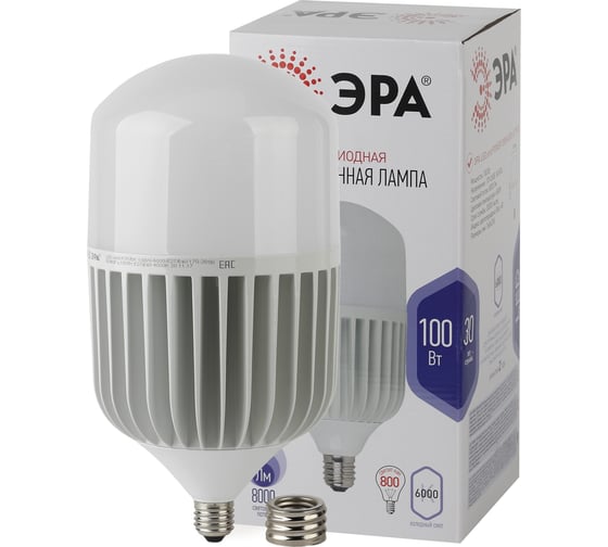 Светодиодная лампа ЭРА STD LED POWER T160-100W-6500-E27/E40 100Вт колокол холодный дневной свет Б0032090