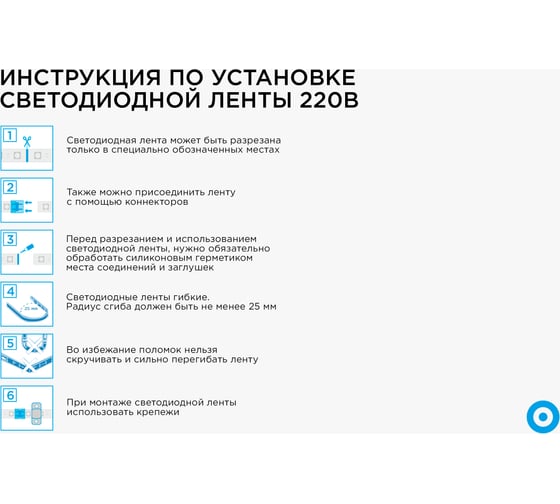 Комплект светодиодной ленты Apeyron 220В с аксессуарами 10-54