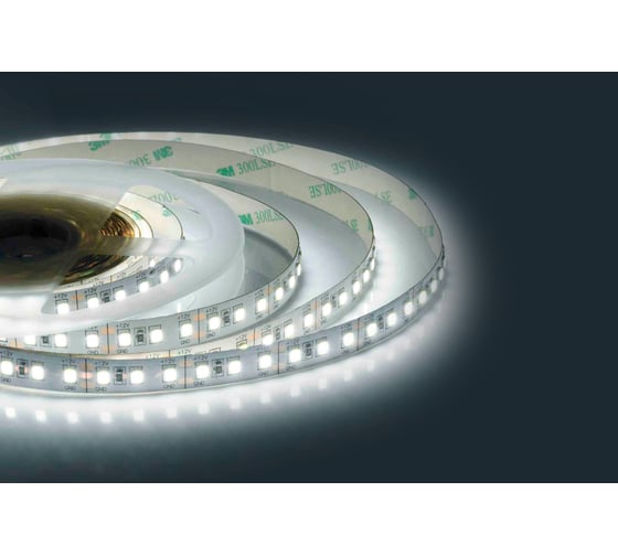 Светодиодная лента Apeyron 12В, 12Вт/м, smd2835, 120д/м, IP20, 1300лм/м, подложка 10мм, 5м, 6500 К 00-119 1