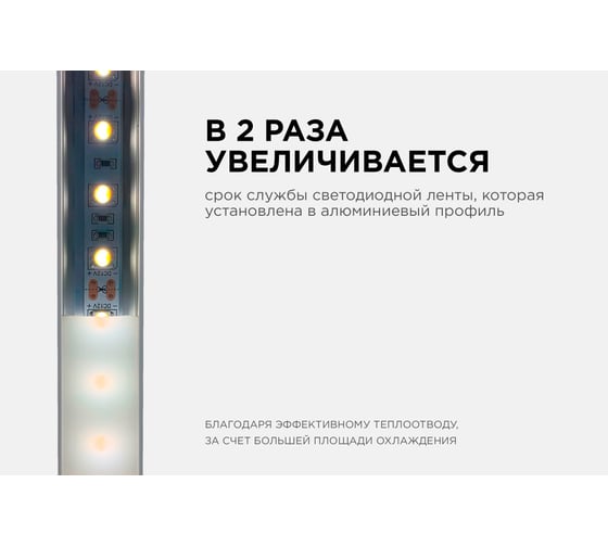 Профиль накладной/врезной Apeyron 37х20мм для светодиодной ленты, 2м. СПС1235-А 08-16
