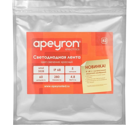 Светодиодная лента Apeyron 12В, 4,8 Вт/м 82 00-82
