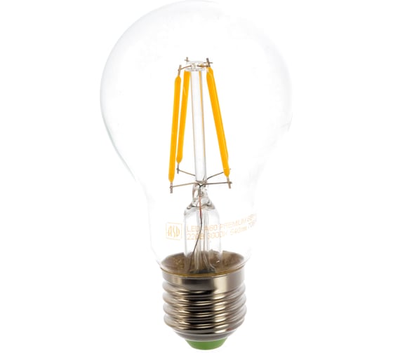 Светодиодная лампа IN HOME LED-A60-deco 5Вт 230В Е27 3000К 450Лм прозрачная 4690612008028