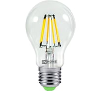 Светодиодная лампа IN HOME LED-A60-deco 7Вт 230В Е27 4000К 630Лм прозрачная 4690612008059