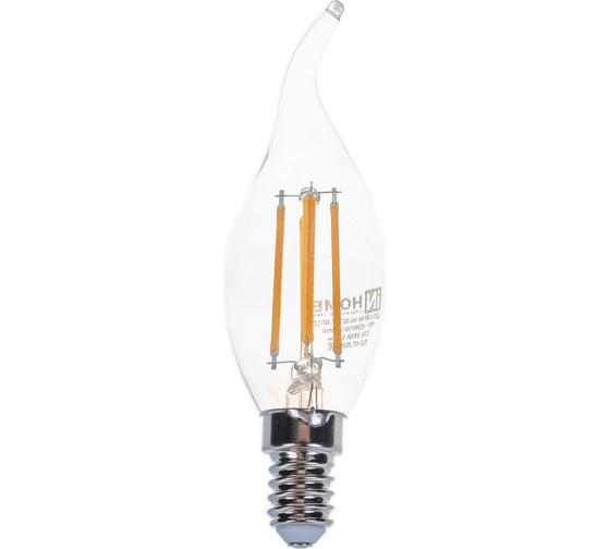Светодиодная лампа IN HOME LED-СВЕЧА НА ВЕТРУ-deco 7Вт 230В Е14 3000К 630Лм прозрачная 4690612007663