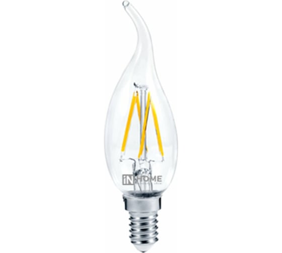 Светодиодная лампа IN HOME LED-СВЕЧА НА ВЕТРУ-deco 7Вт 230В Е14 4000К 630Лм прозрачная 4690612007670