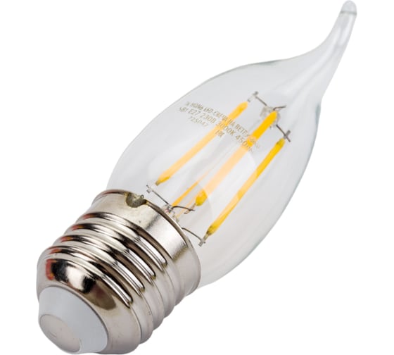Светодиодная лампа IN HOME LED-СВЕЧА НА ВЕТРУ-deco 5Вт 230В Е27 3000К 450Лм прозрачная 4690612007649