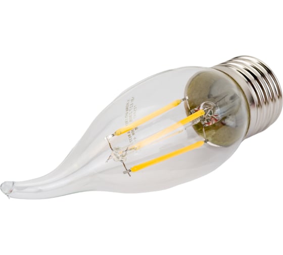 Светодиодная лампа IN HOME LED-СВЕЧА НА ВЕТРУ-deco 5Вт 230В Е27 3000К 450Лм прозрачная 4690612007649