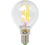 Светодиодная лампа IN HOME LED-ШАР-deco 7Вт 230В Е14 3000К 630Лм прозрачная 4690612016306