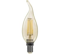 Светодиодная лампа IN HOME LED-СВЕЧА НА ВЕТРУ-deco 5Вт 230В Е14 3000К 450Лм золотистая 4690612007212